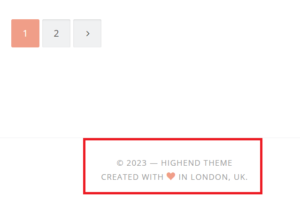 워드프레스 Highend 테마 Copyright box 변경방법