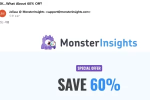워드프레스 MonsterInsights 60% 할인방법