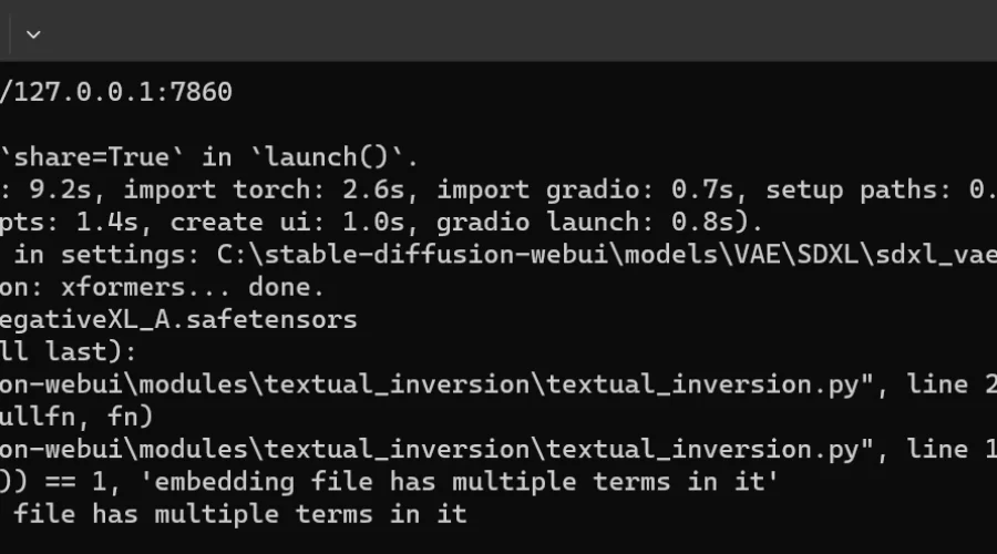 WebUI embedding file has multiple terms in it 에러 해결방법