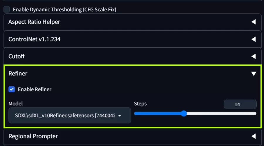 WebUI SDXL Refiner 자동 세팅 방법