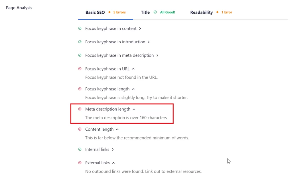 AIOSEO Meta Description length 160자 초과해도 되나?