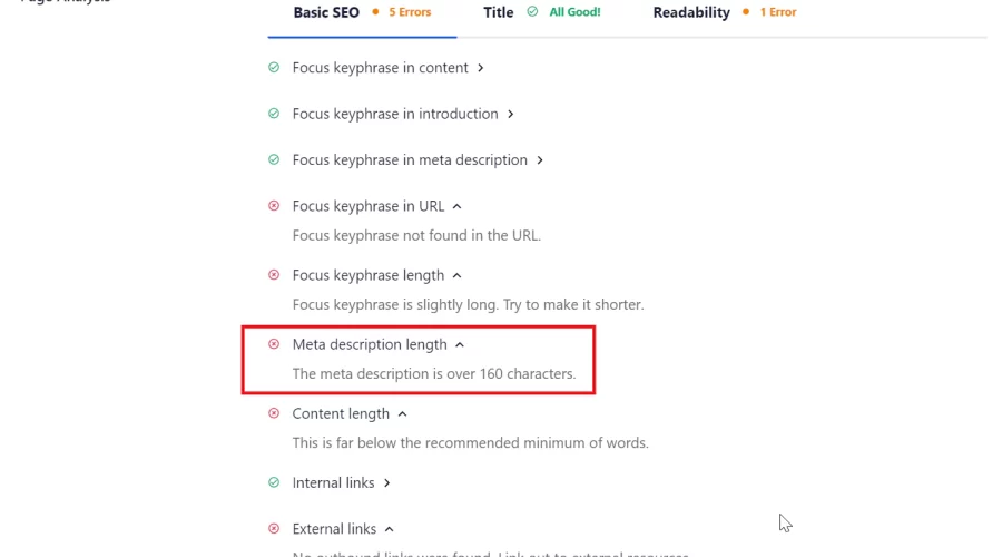 AIOSEO Meta Description length 160자 초과해도 되나?