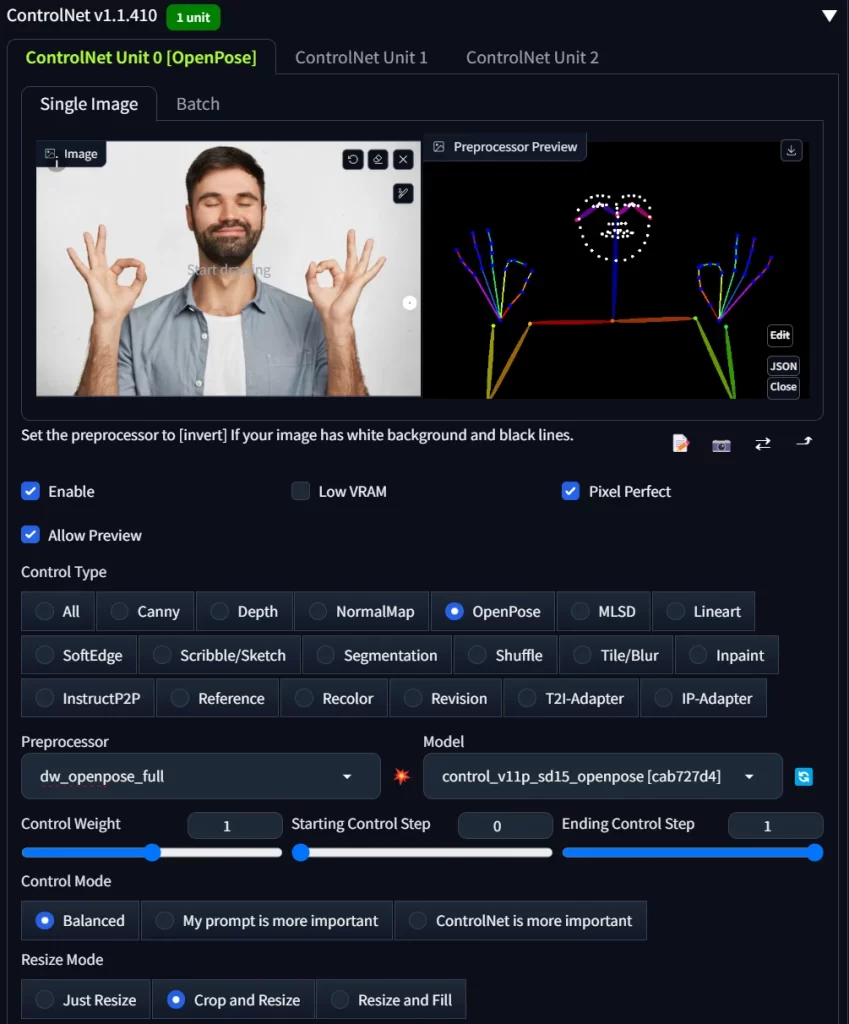 WebUI ControlNet dw openpose와 기존 openpose 비교