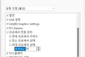 윈도우 CPU 최대 성능 제한방법