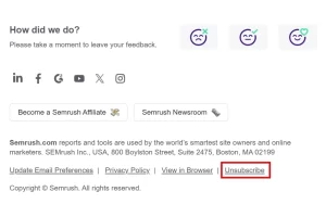 Semrush 이메일 안오게 하는 방법