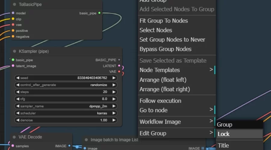 ComfyUI Group Lock(잠금) 방법