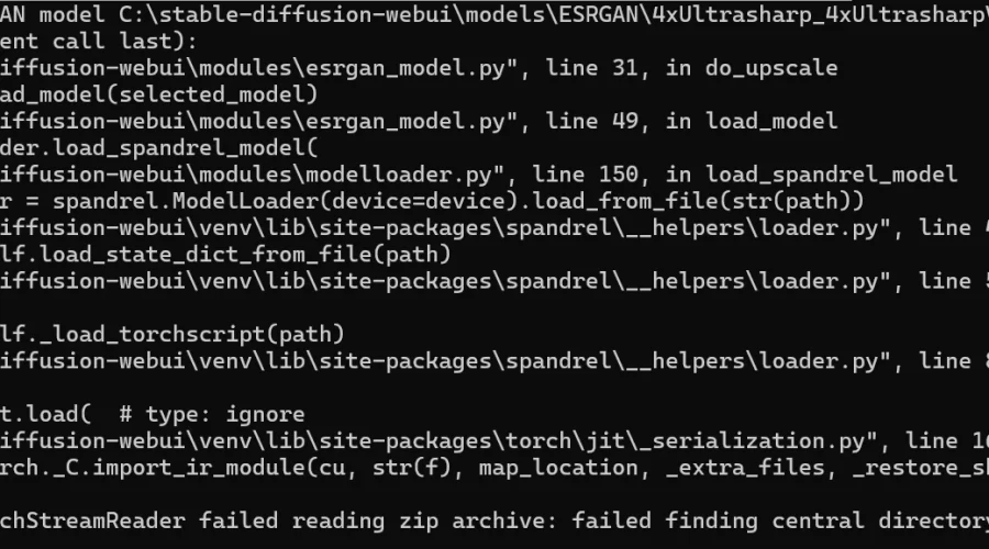 WebUI Unable to load ESRGAN model 4xUltrasharpV10.pt 에러 해결방법