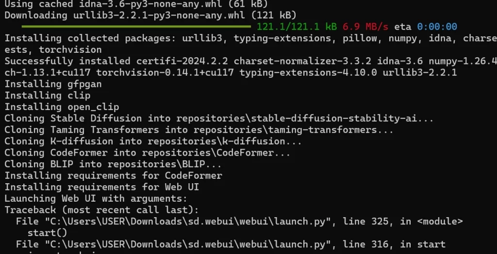 WebUI File "webui\launch.py" 에러 해결방법