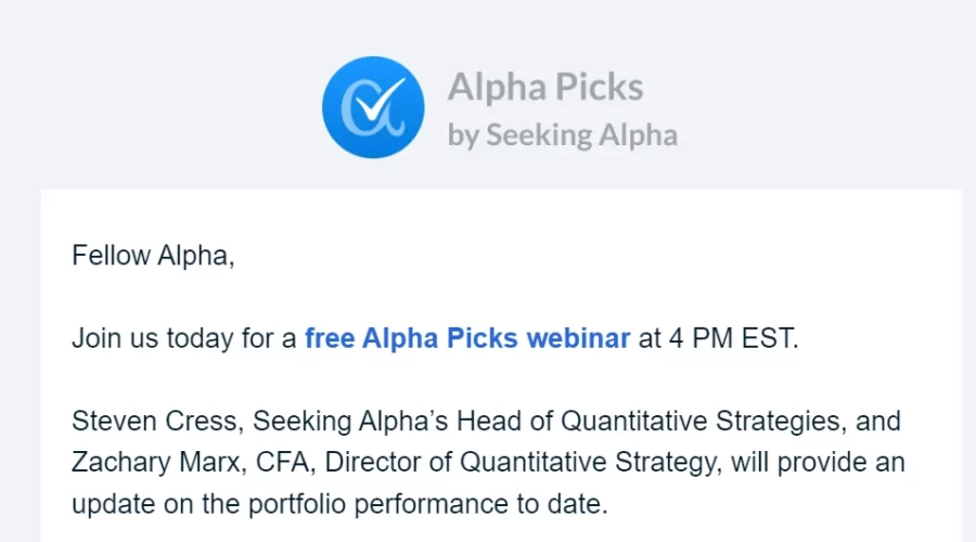 Seeking Alpha Alpha Picks Webinar 봐야 할까?