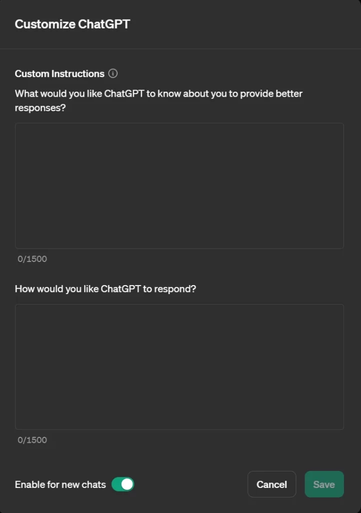 ChatGPT Custom Instrctions 사용방법