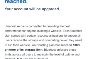 Bluehost 100% Storage Capacity reached 해결방법