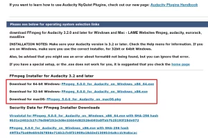 Audacity FFmpeg 설치방법