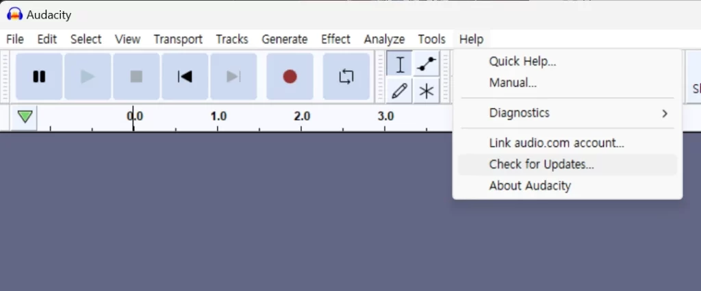 Audacity 업데이트 방법