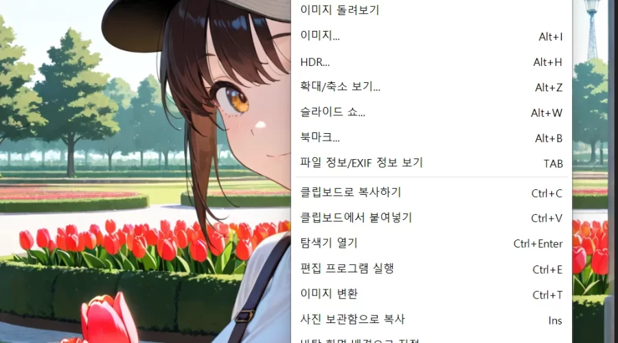 반디뷰 이미지 보는 순서 변경방법