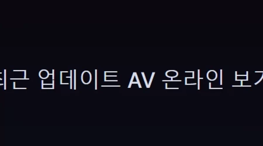 missav 최신순 업데이트 순으로 보는법